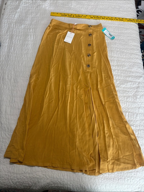 Skies Are Blue Dresses & Skirts - Skies Are Blue Mustard Button-Front Maxi Skirt
